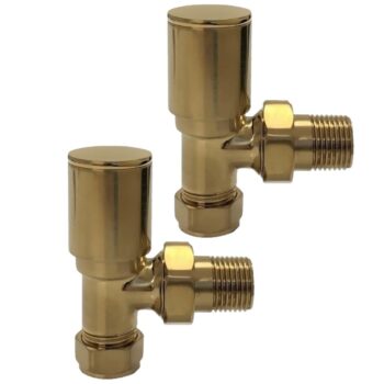 Brass Radiator Valves Pair Angled