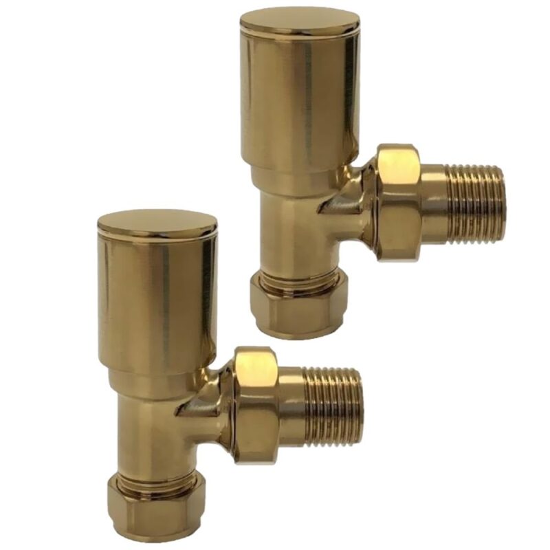 Brass Radiator Valves Pair Angled