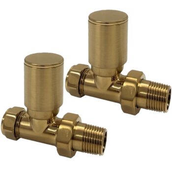 Brass Radiator Valves Pair Straight