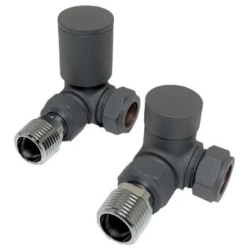 Anthracite Radiator Valves Pair Corner