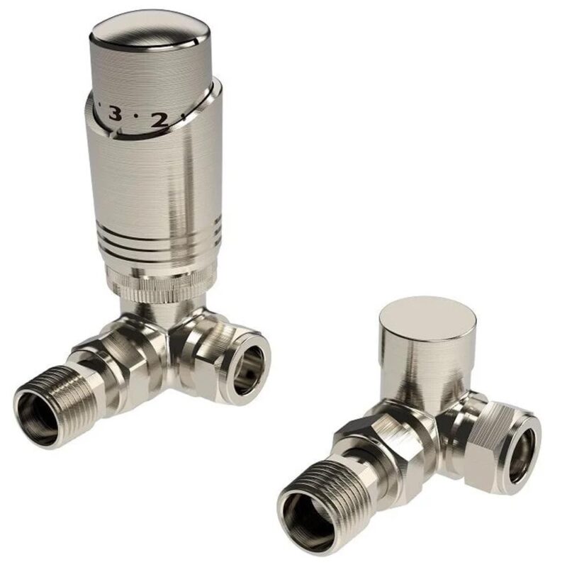 Design Brushed Nickel Twin TRV Pack Corner