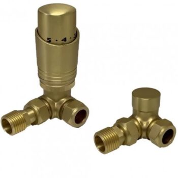 Design Brushed Brass Twin TRV Pack Corner