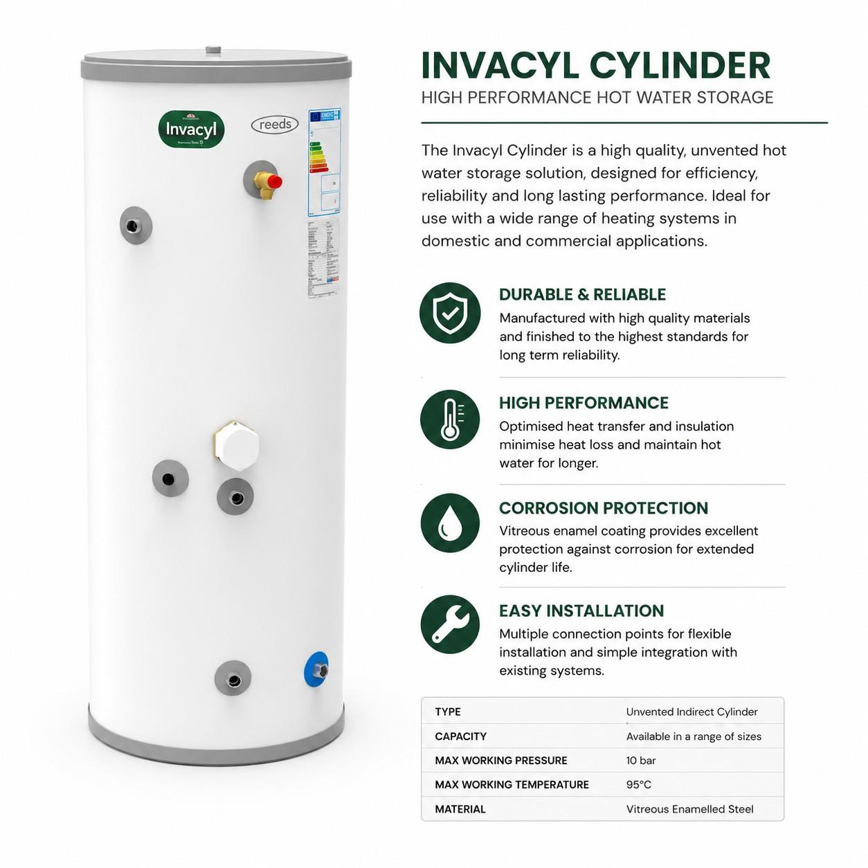 Joule Invacyl Unvented 210L Indirect Cylinder Standard - Image 5