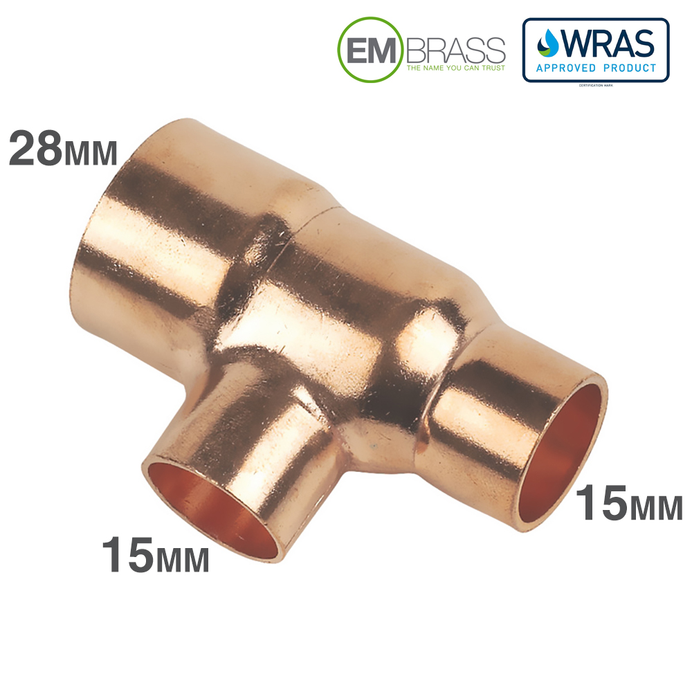 Reducing Tee 28x15x15mm End Feed - Image 4
