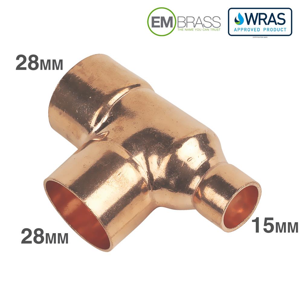 Reducing Tee 28x15x28mm End Feed - Image 4