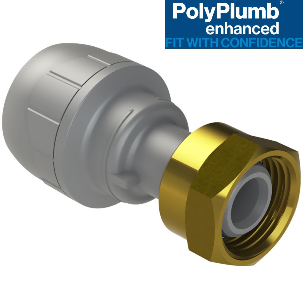 Polyplumb 22mm x 3/4inch Straight Tap Connector Push Fit - Image 3