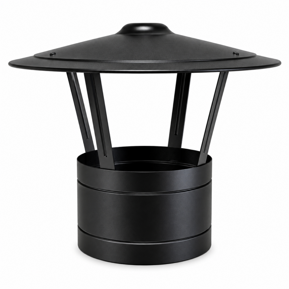 TWPro 125mm Twin Wall Rain Cap | Matt Black