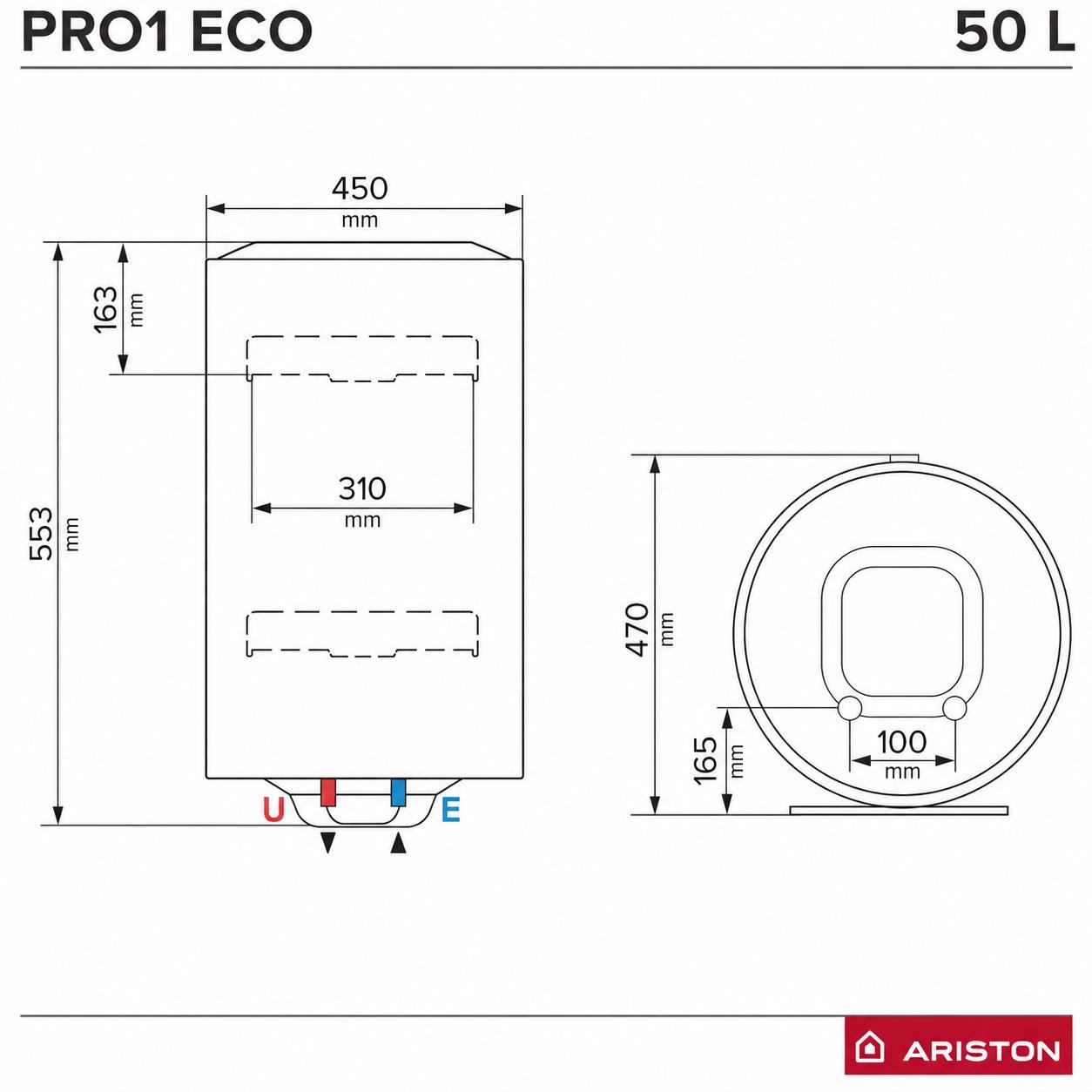Ariston Pro1 50L Storage Water Heater inc Kit - Image 4