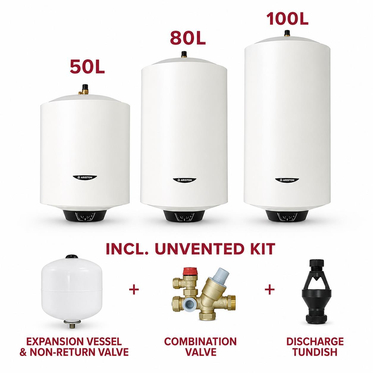 Ariston Pro1 100L Storage Water Heater inc Kit - Image 2