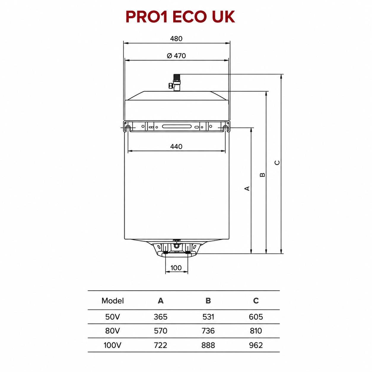 Ariston Pro1 100L Storage Water Heater inc Kit - Image 4