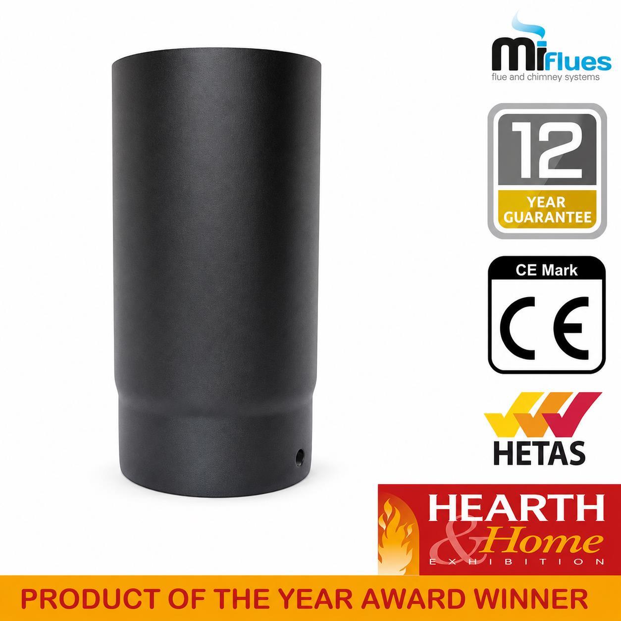 125mm Vitreous Enamel Flue Pipe 250mm Long - Image 3