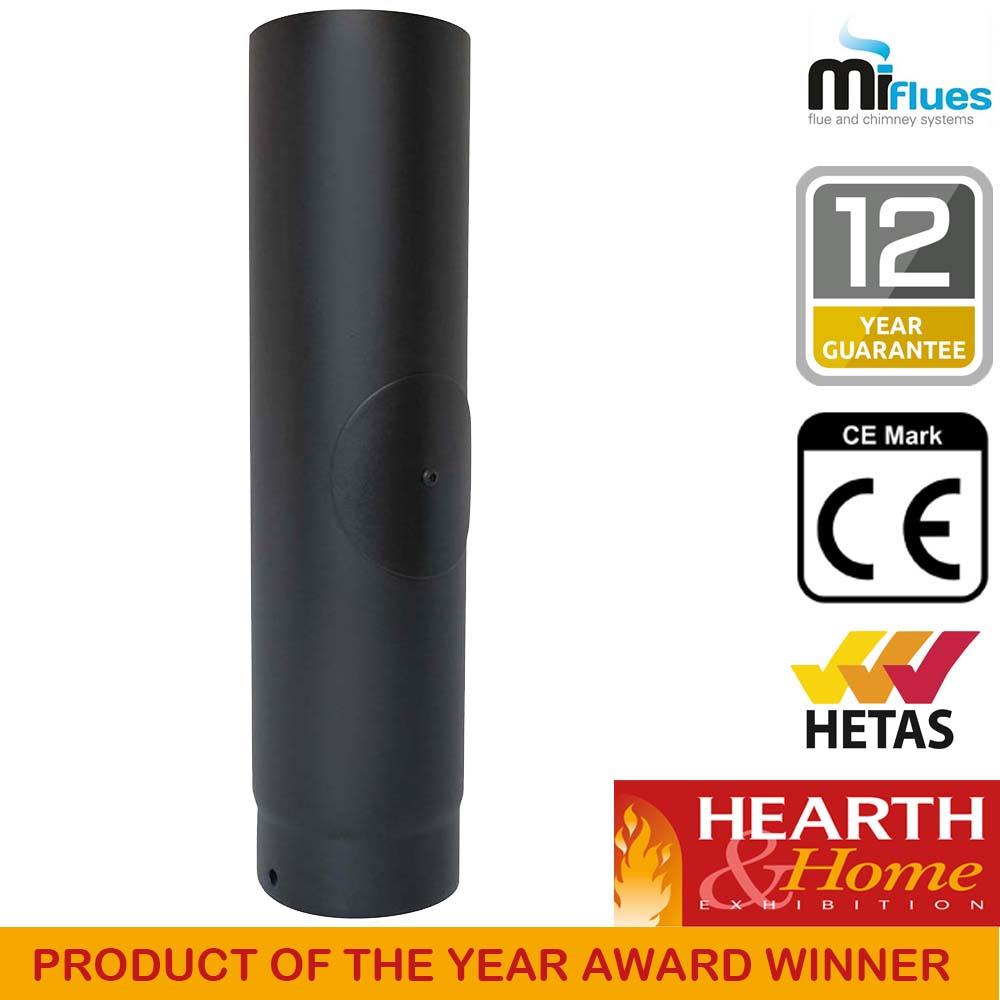 125mm Vitreous Enamel 1000mm Flue Pipe with Door - Image 4