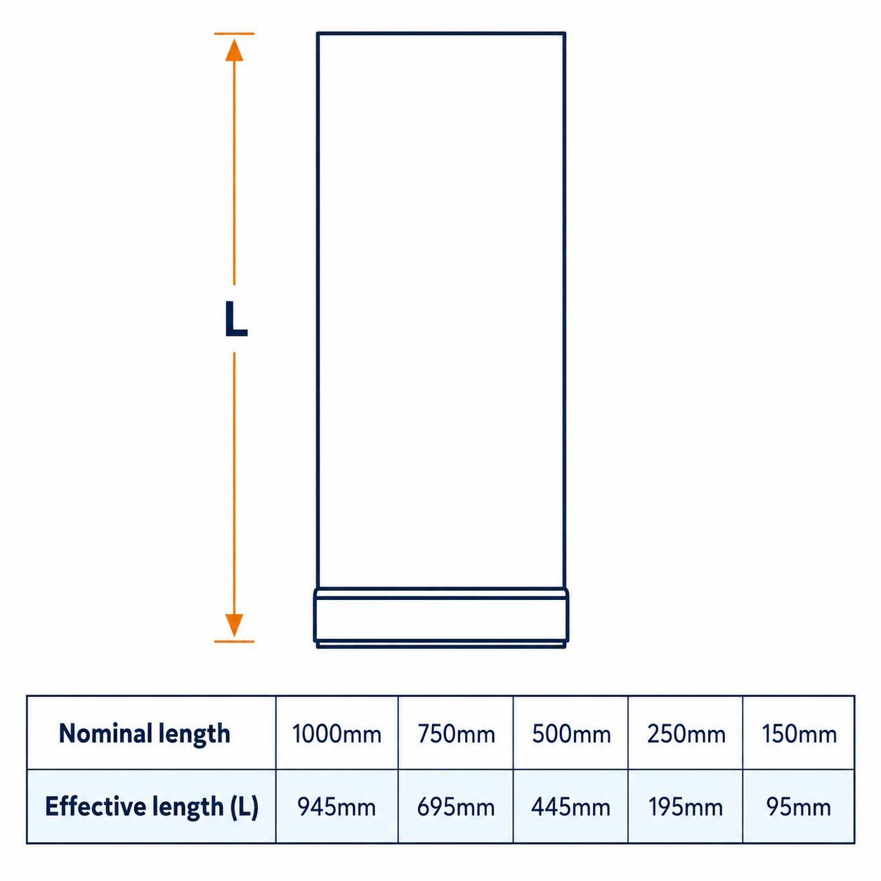 125mm Vitreous Enamel 1000mm Flue Pipe with Door - Image 2