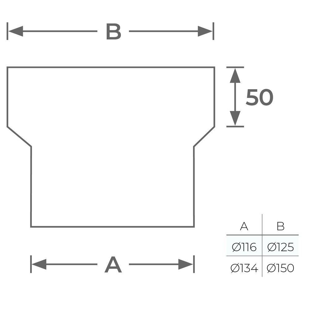 150mm Vitreous Enamel Continental Stove Adaptor - Image 4