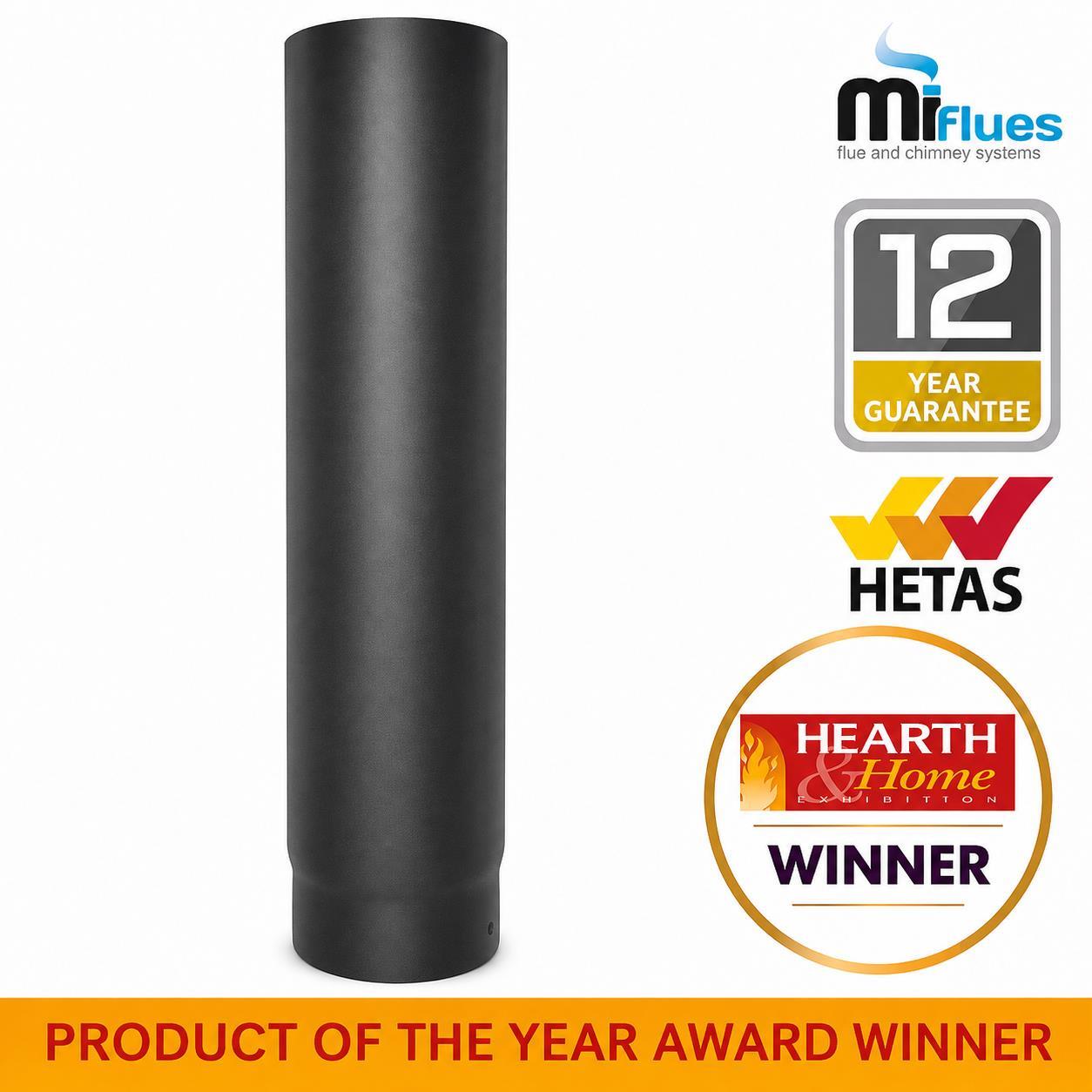 150mm Vitreous Enamel Flue Pipe 1000mm Length - Image 2