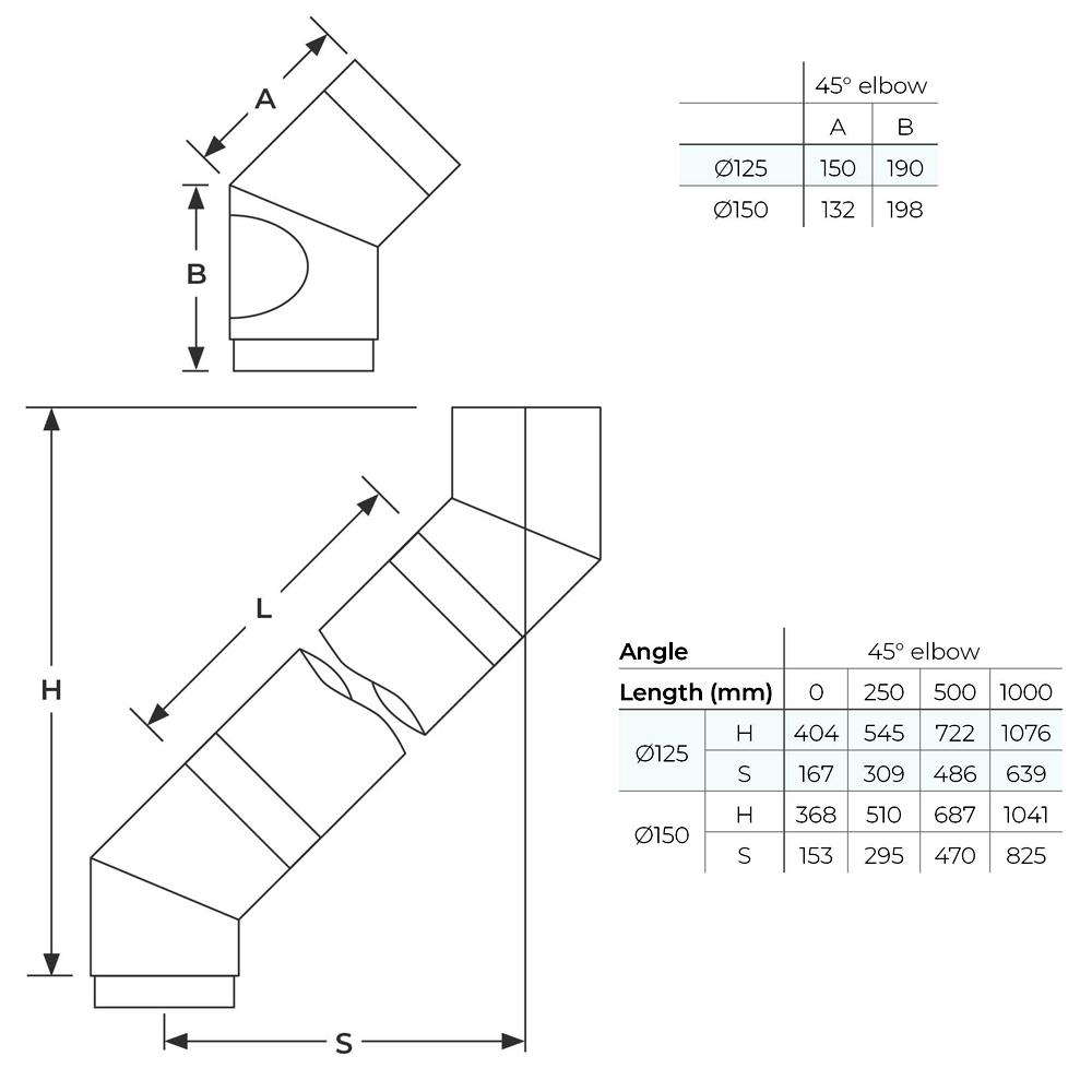150mm Vitreous Enamel 45 Degree Elbow with Door - Image 5
