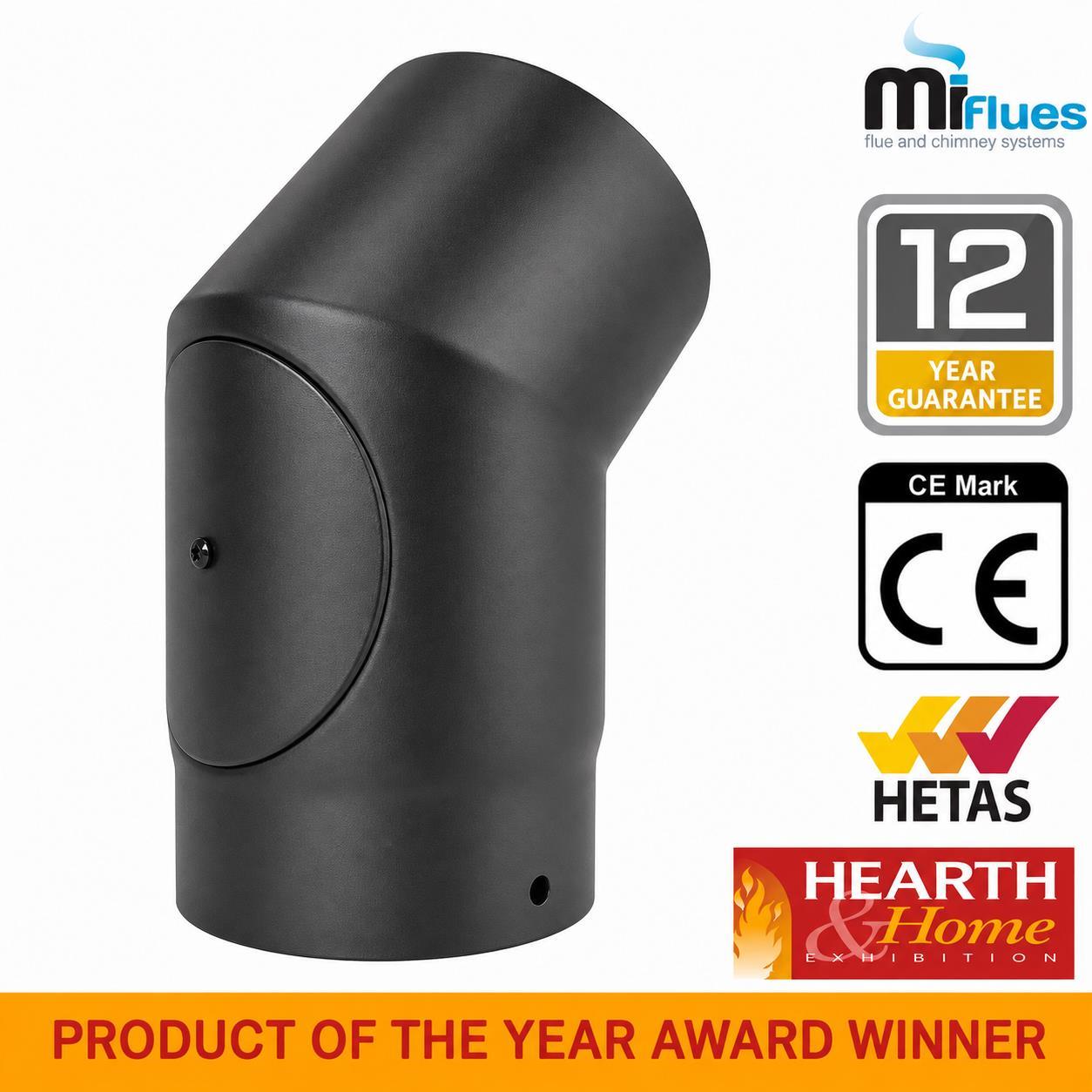150mm Vitreous Enamel 45 Degree Elbow with Door - Image 3