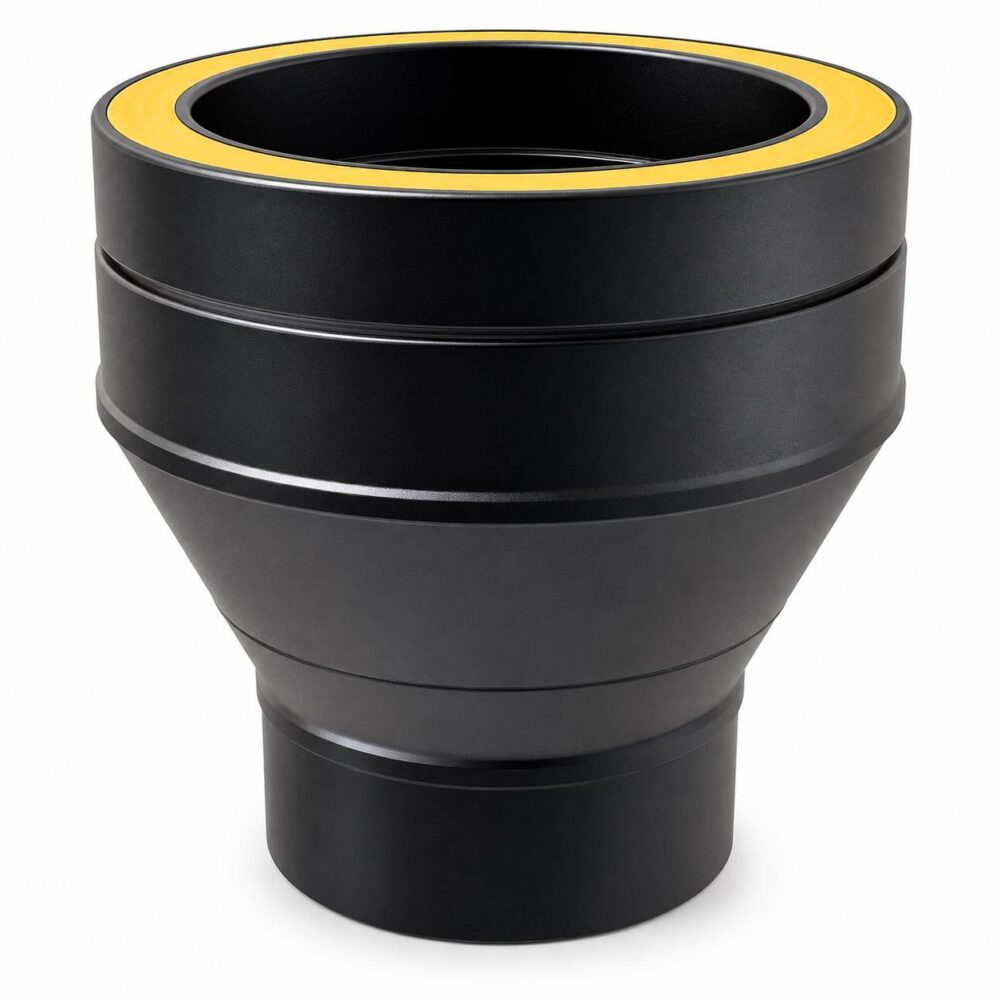 TWPro Single Wall 125mm to Twin Wall 150mm Increaser Matt Black KW