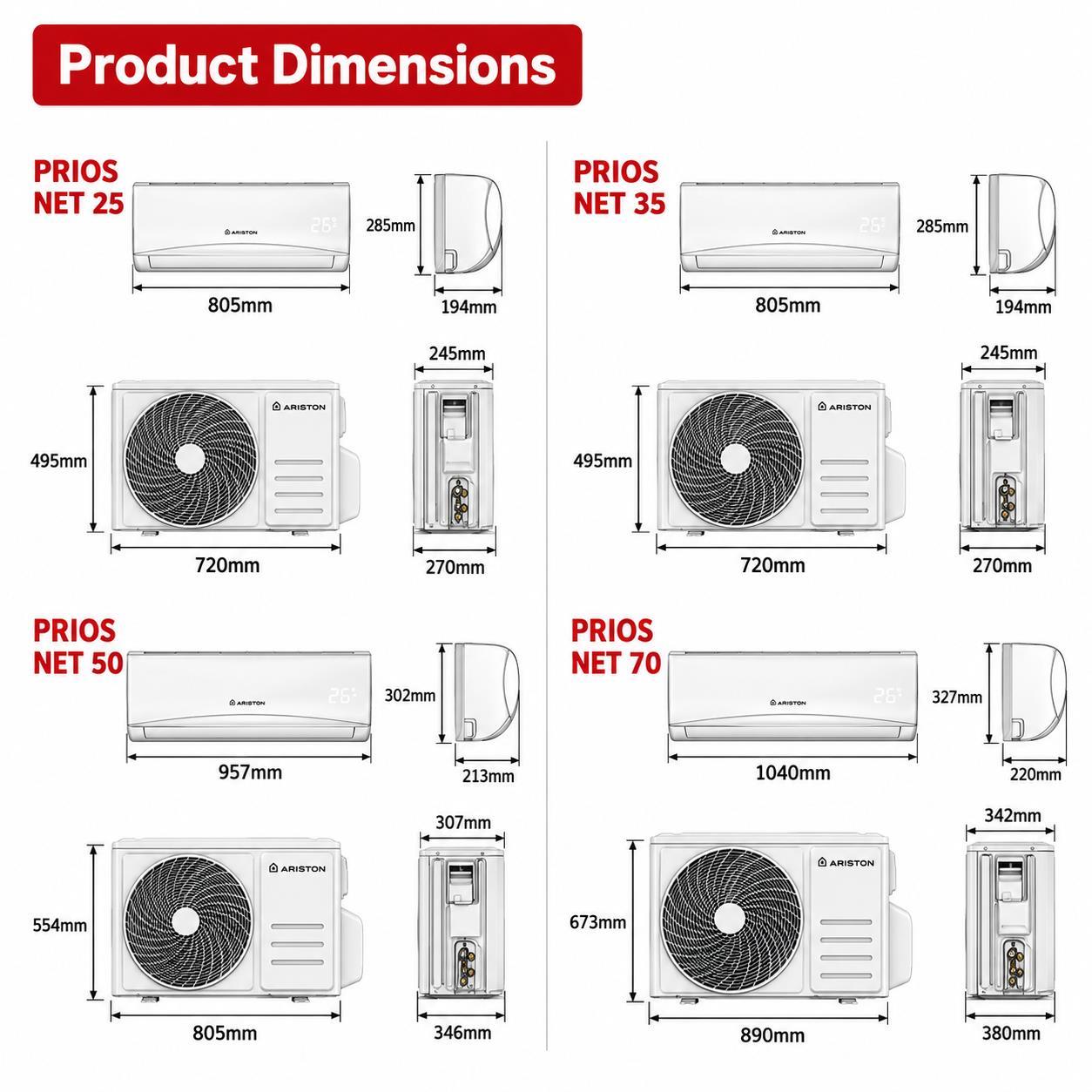 Ariston Prios Net 70 MUA1 7kW Air Conditioner 4213072 - Image 5
