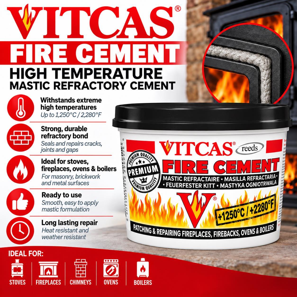 Vitcas Black Fire Cement 1KG - Image 3