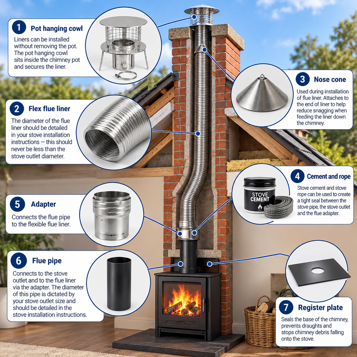 5 inch Flue Liner Kit 3 Stainless Steel 904 125mm - Image 4