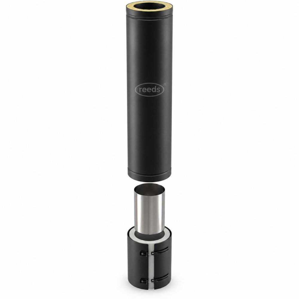 TWPro 125mm Connecting Pipe 1000mm Matt Black