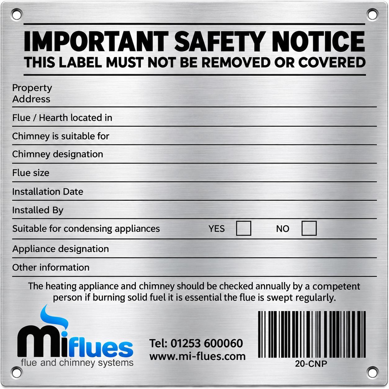 Document J notice plate